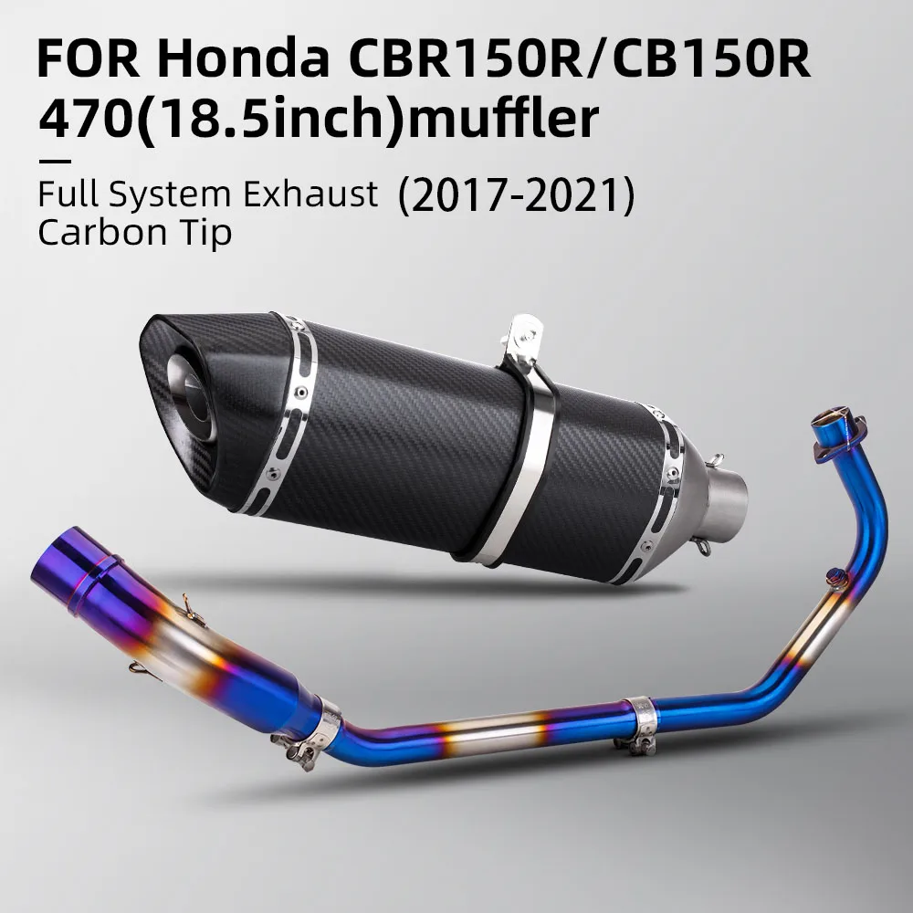Sistema de escape completo para CBR150R CB150R 2017-2021 con silenciador de fibra de carbono