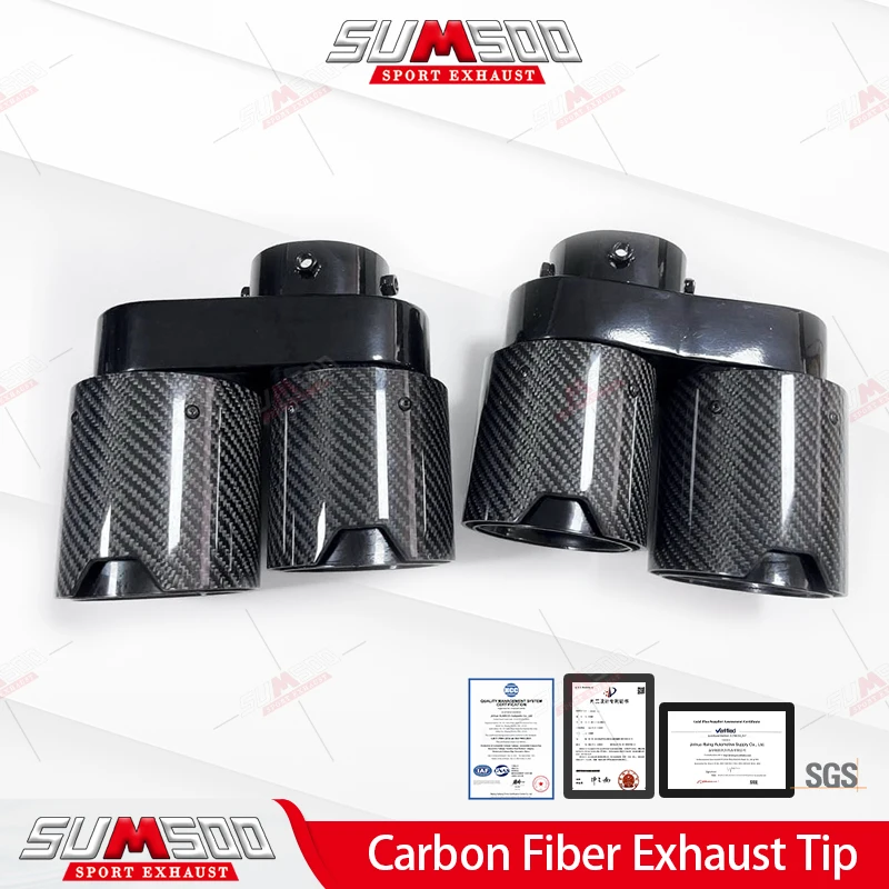 Punta escape doble fibra carbono 60mm - SUMSOO 304