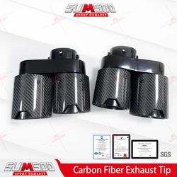 Punta escape doble fibra carbono 60mm - SUMSOO 304