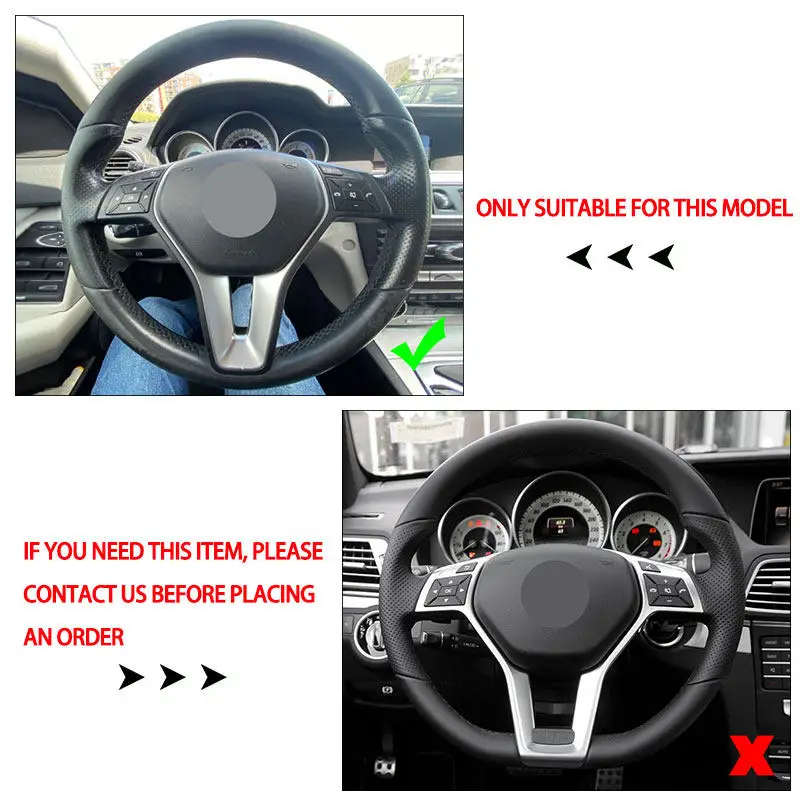 Protector de volante de cuero FOXSN con detalles en rojo