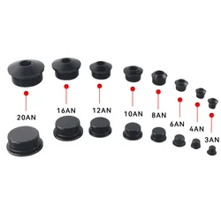 Tapón ORB de aluminio negro con hexágono interior AN3-AN20