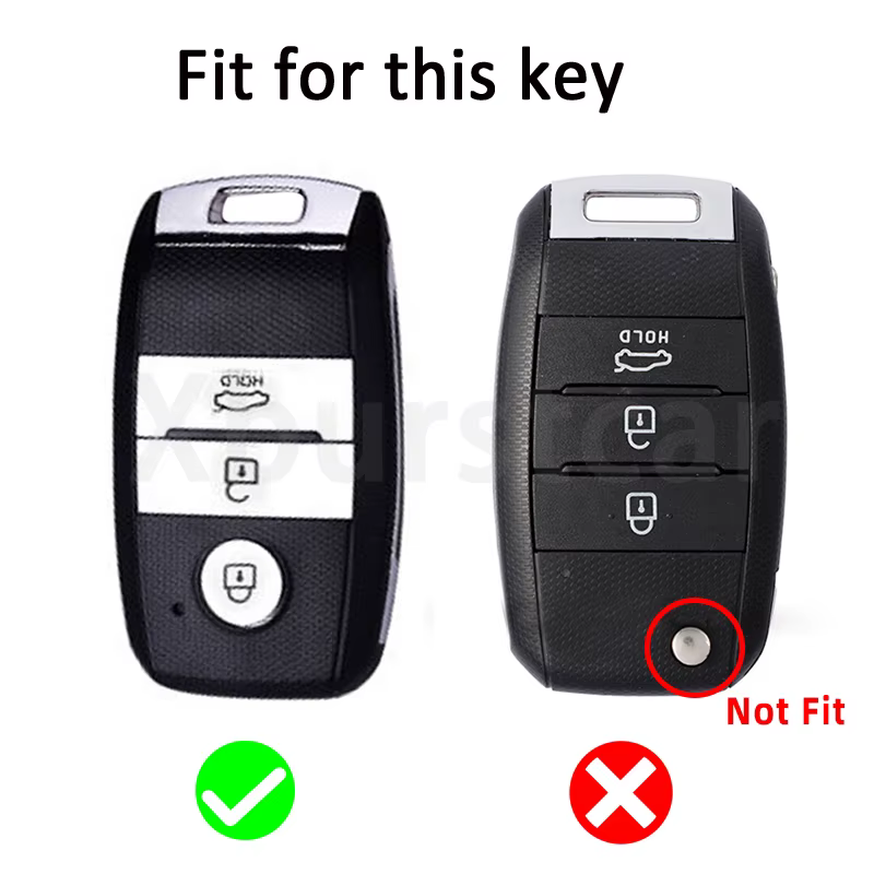 Funda de TPU negra para llave de coche Kia