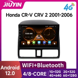JIUYIN-Radio con GPS para coche, reproductor Multimedia con Android, 2 din, vídeo, Carplay, dvd, para Honda CRV CR-V 2, años 2001 a 2006