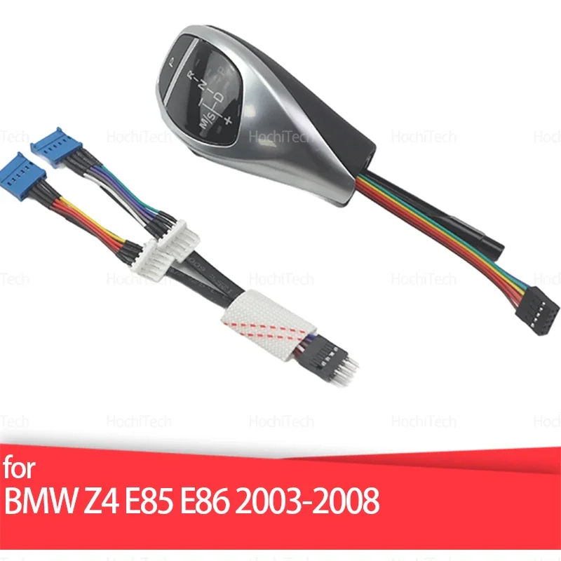 Palanca de cambios LED en cuero PU negro para BMW Z4 E85-E86 2003-2008