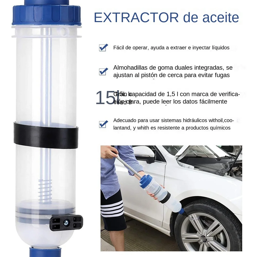 Bomba manual para extraer y trasvasar aceite y combustible de coche - imagen 5
