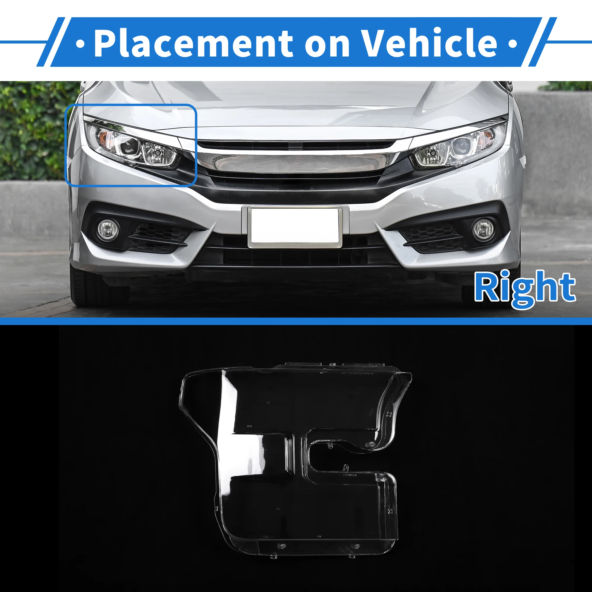 UXCELL Auto faro delantero derecho cubierta de lente Shell faro lente cubierta de lente transparente para Ford F-150 2015-2017 1 ud. - imagen 3