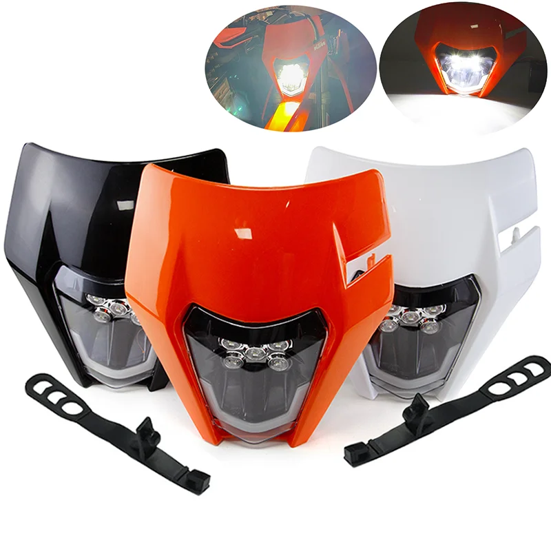 Faro LED con máscara para Honda CG125-1 y KTM EXC/SX