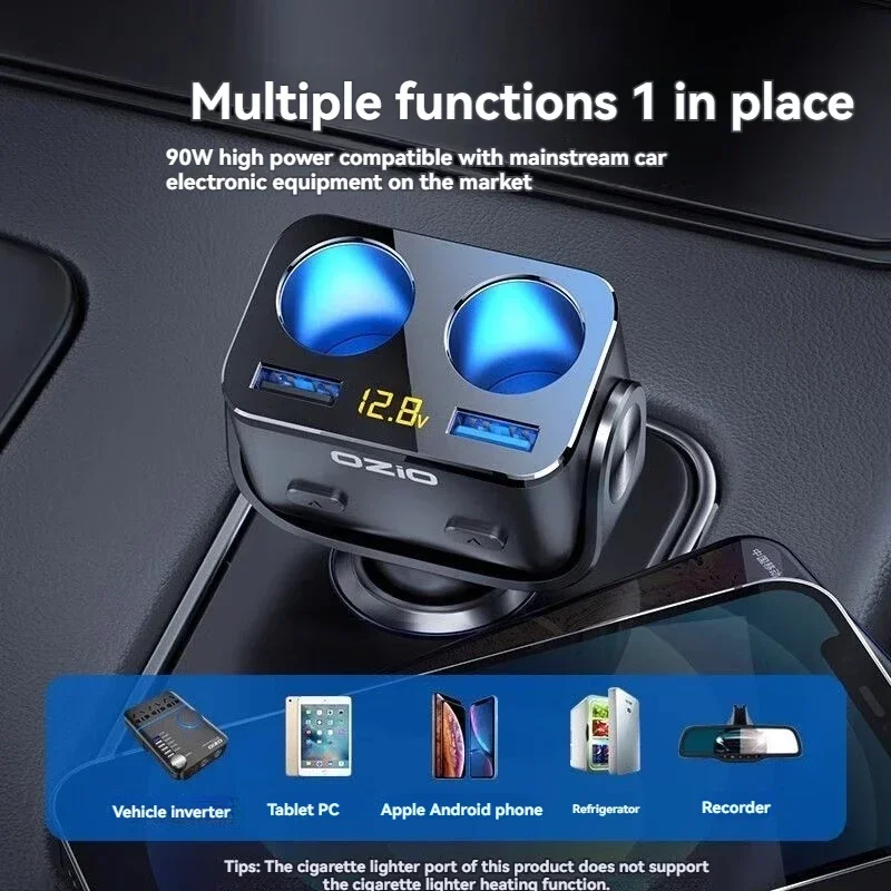 Cargador USB 40W carga rápida para coche – Enchufe mechero - imagen 3