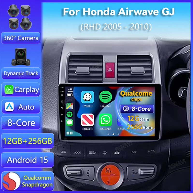 Radio Android CarPlay con DSP y navegación para Honda Airwave GJ