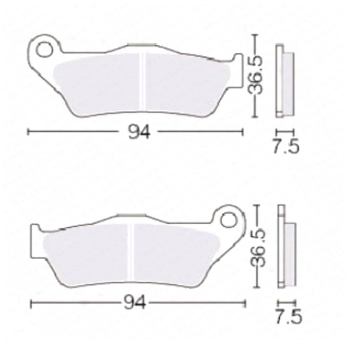 Detalle de las pastillas de freno para KTM