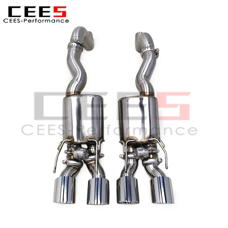 Tubos de escape de eje cees para Chevrolet Corvette C6 V8 6.2L 2009-2013, sistema de escape, silenciador de acero inoxidable