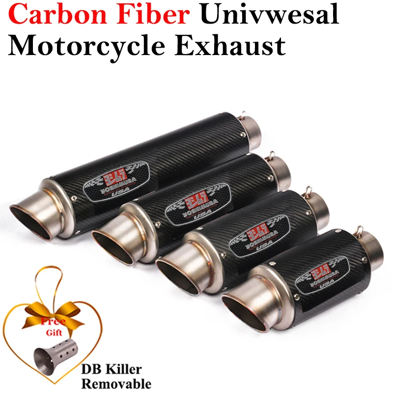 Silenciador de escape universal fibra de carbono para BMW S1000RR