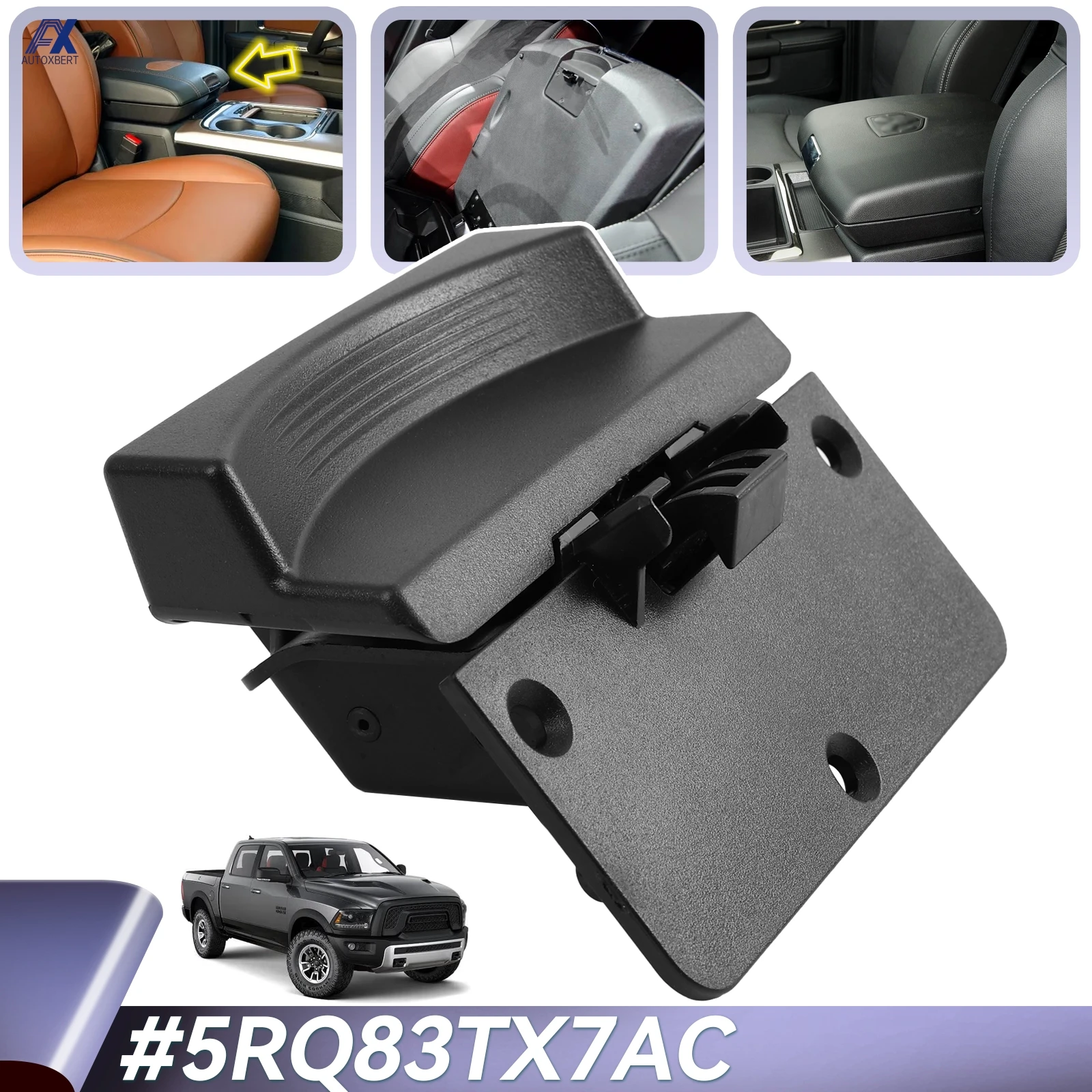5RQ83TX7AC Reposabrazos pestillo perilla–Dodge Ram 1500/5500 2013-2018