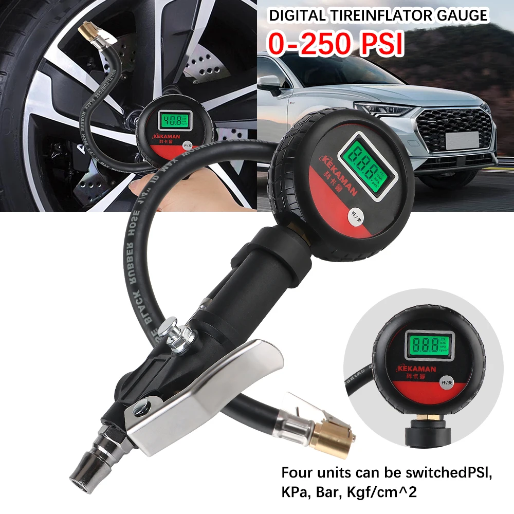 Medidor digital de presión de neumáticos automático para coche y moto