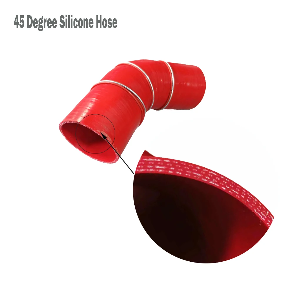 Manguito de silicona para turbo 45° rojo de alta presión - imagen 2