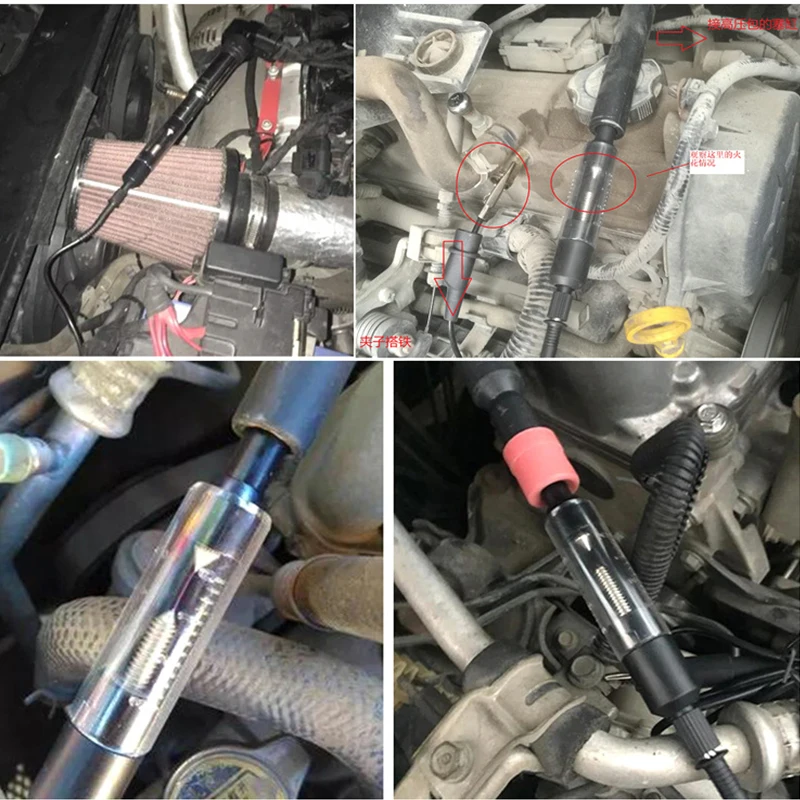 Comprobador de bujías ajustable con detector de chispa para coche y moto - imagen 2