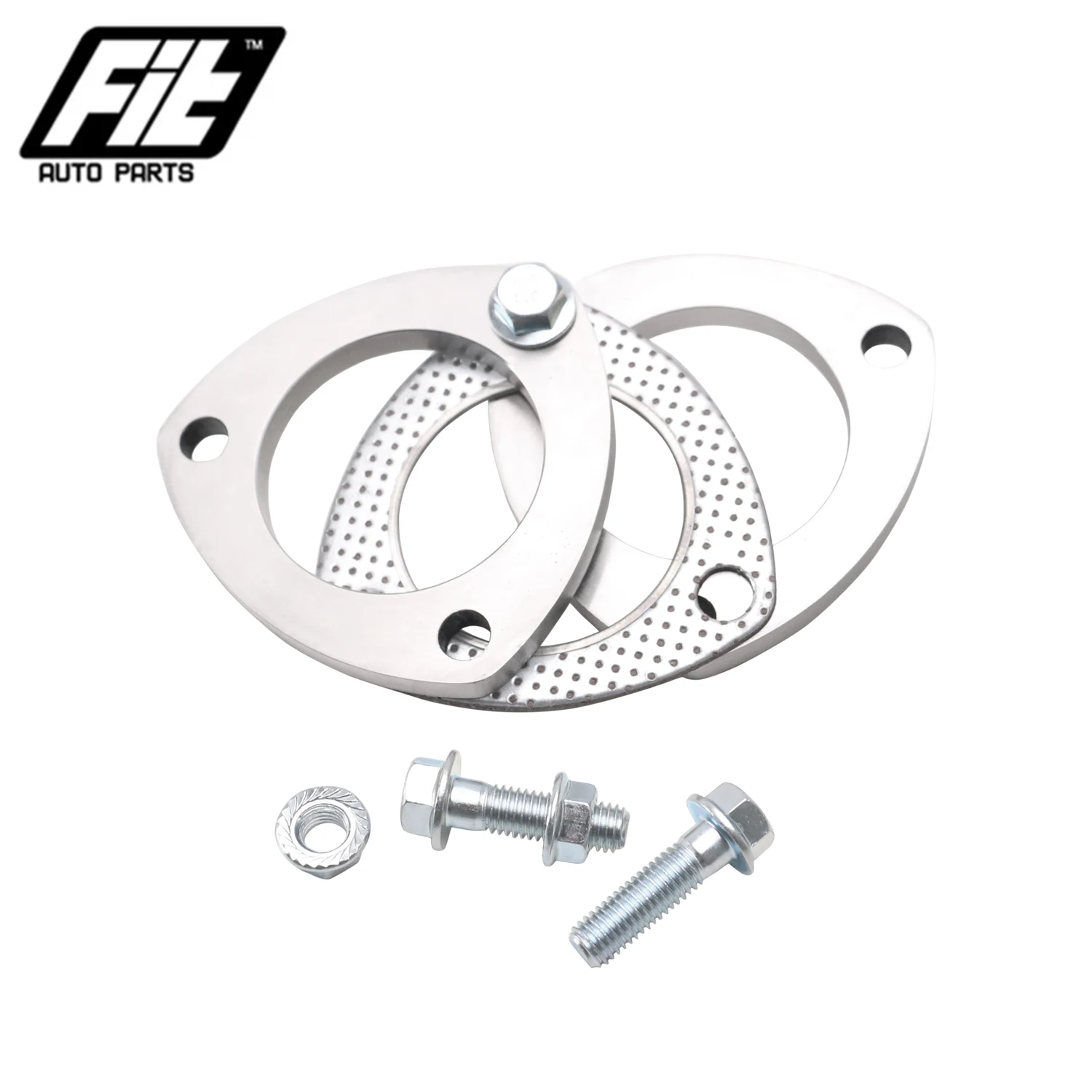 Silenciador de escape tubular universal – Acero inoxidable 201 con brida triangular - imagen 2