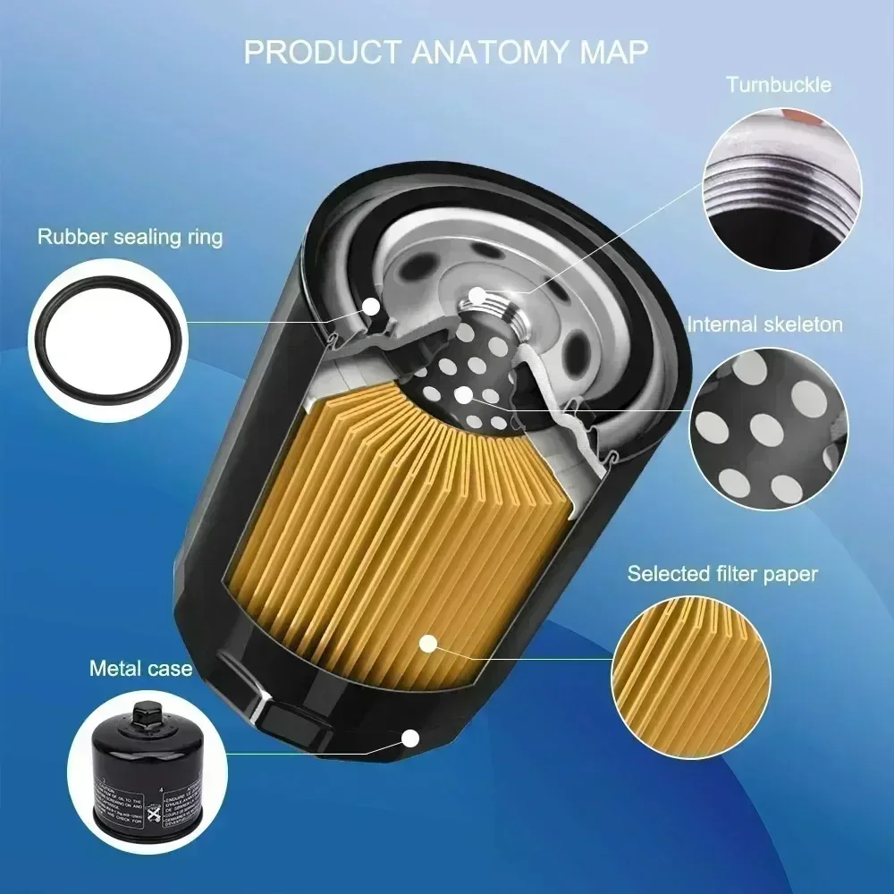 303 Recambios del Filtro de Aceite para Kawasiki VN800 VN900 VN1500 VN1600 VN1700 VN2000 - imagen 3