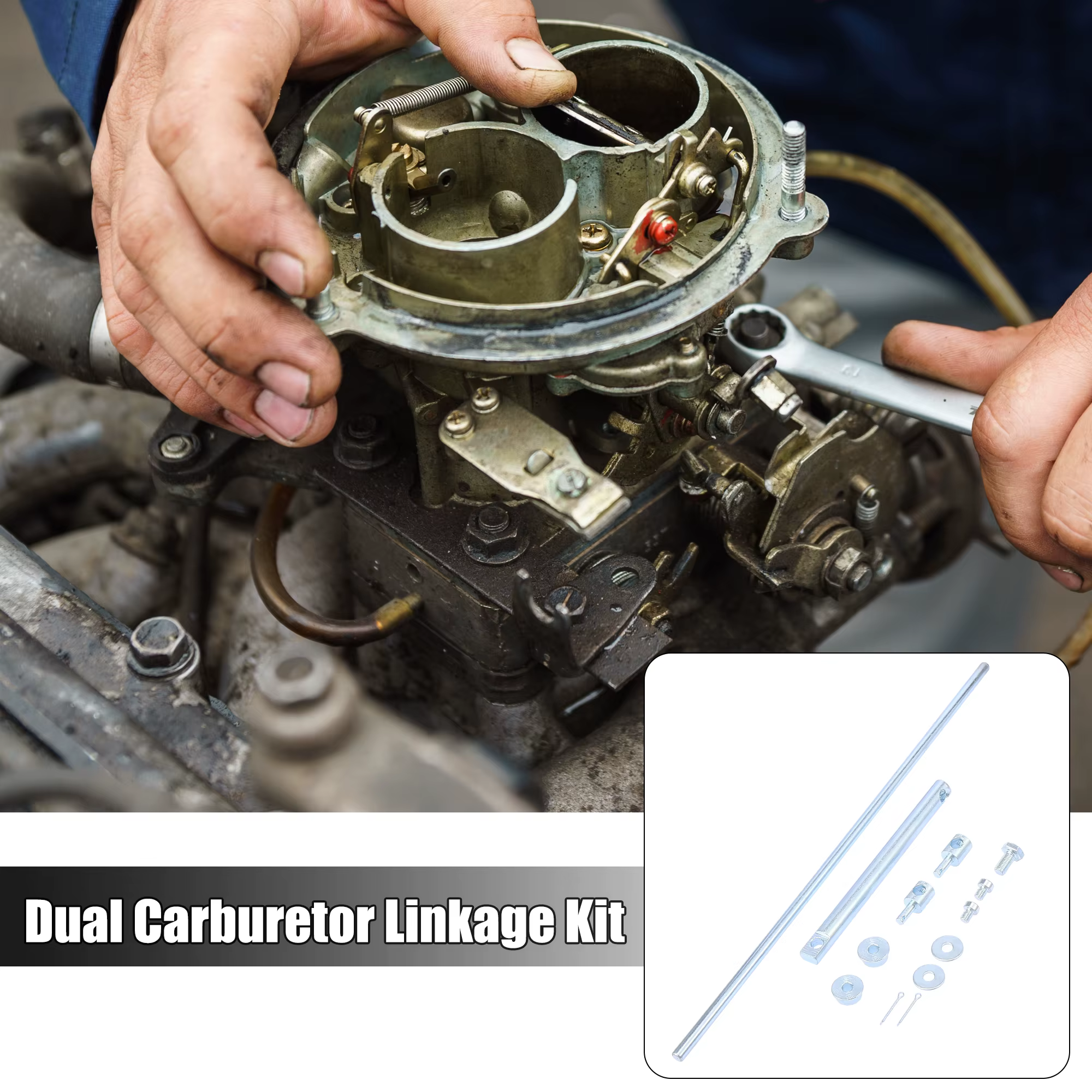 Kit Enlace Carburador Dual X Autohaux para Holley Demon Edelbrock Carter - imagen 2