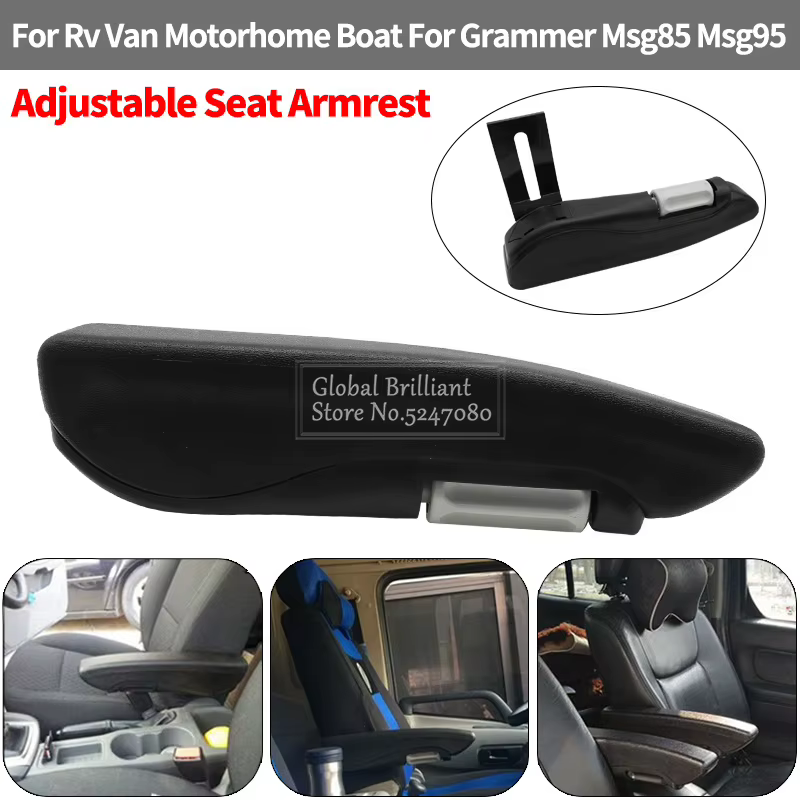 Reposabrazos ajustable negro para asiento de vehículo