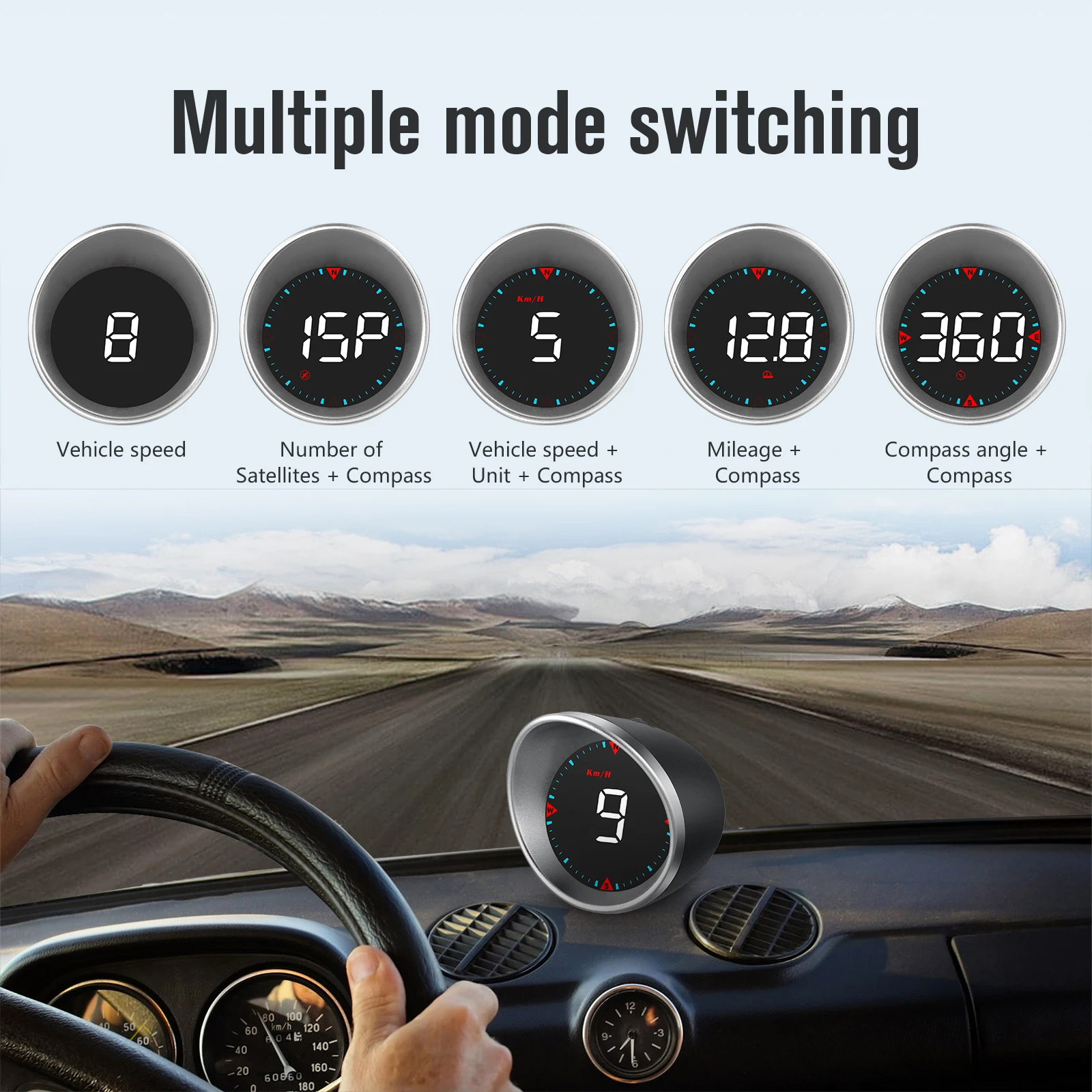 Pantalla frontal HUD G5 con GPS, alarma exceso de velocidad y brújula - imagen 2