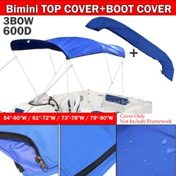 Bimini 3 Arcos 600D Impermeable UV - Cubierta Barco con Cremallera
