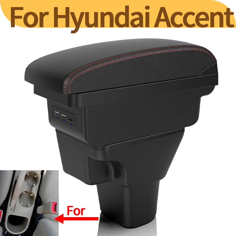 Reposabrazos central Hyundai Accent Verna, instalación fácil