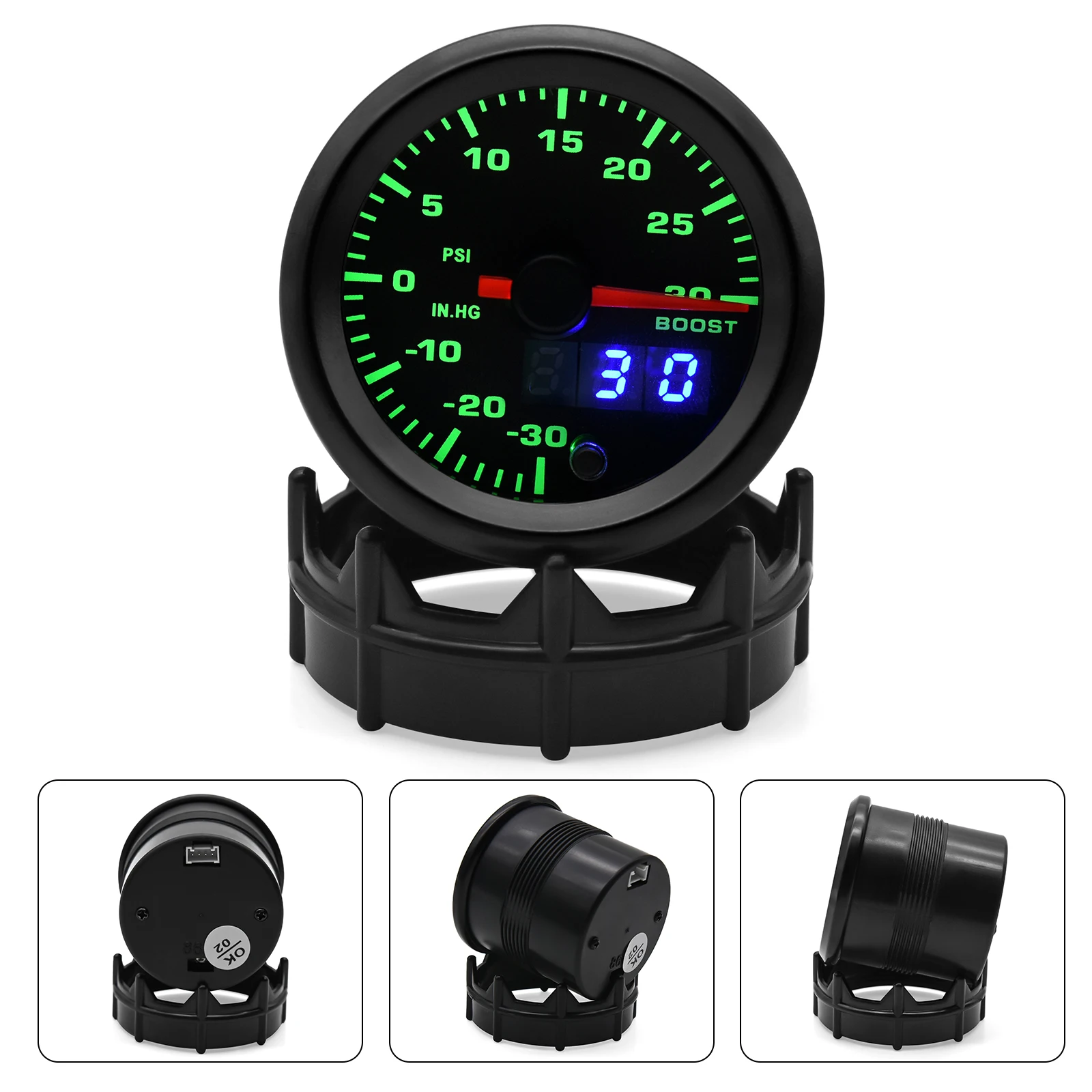 Manómetro turbo presión aceite con display LED multientrada coche - imagen 4