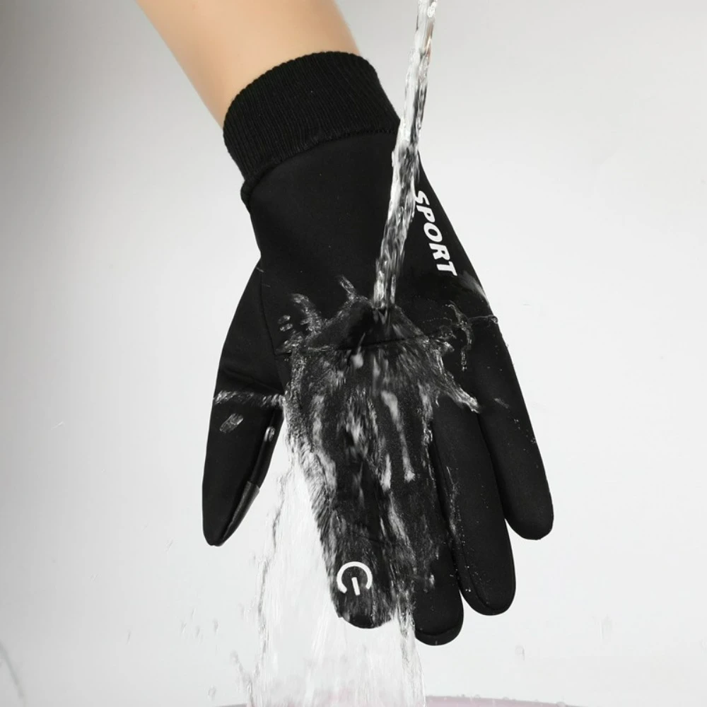 Guantes de invierno con forro polar, impermeables y táctiles para bici - imagen 3