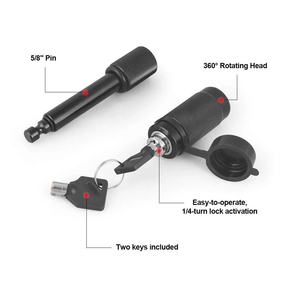 Cerradura antirrobo enganche-remolque RV – acero 5/8" - imagen 3