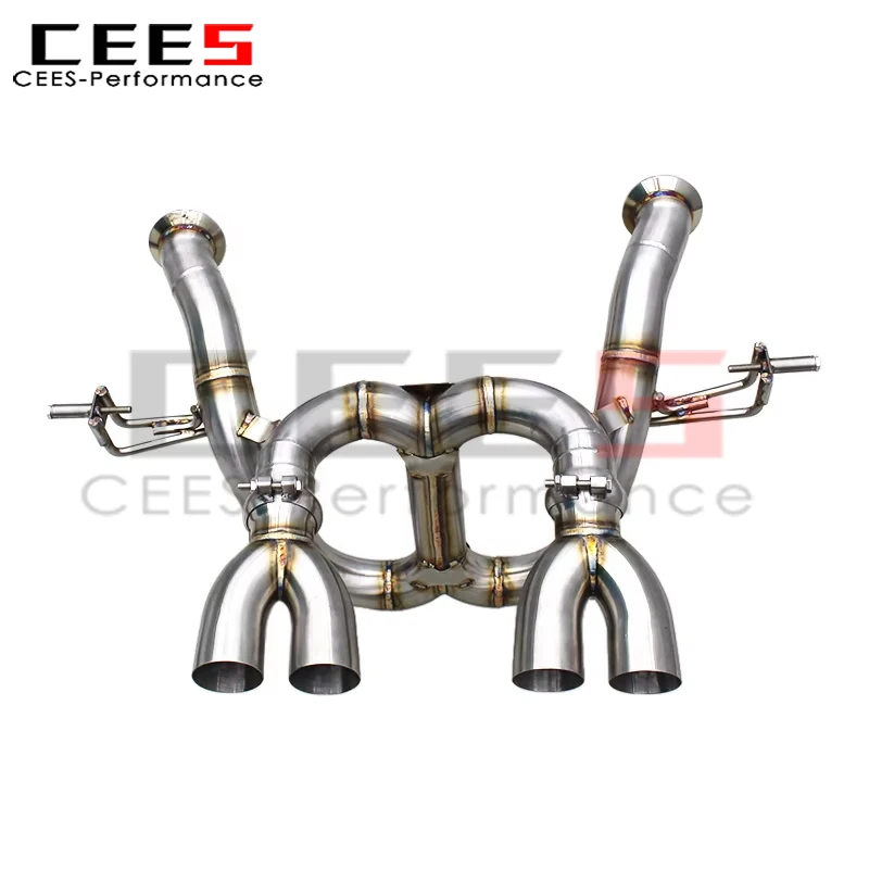 Cees Sistema de escape Catback de acero inoxidable de 2,75 pulgadas para Lamborghini Revuelto 6.5L V12 (2023-2025) con tubos de escape de 70 mm - imagen 3