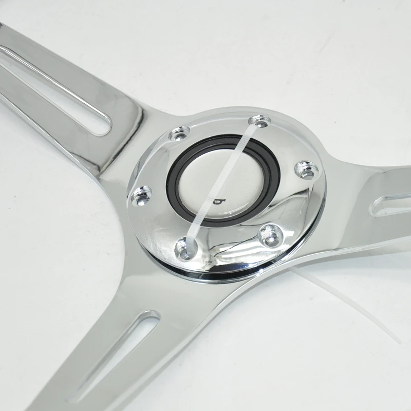 Volante universal deportivo de madera clásica blanco - imagen 4