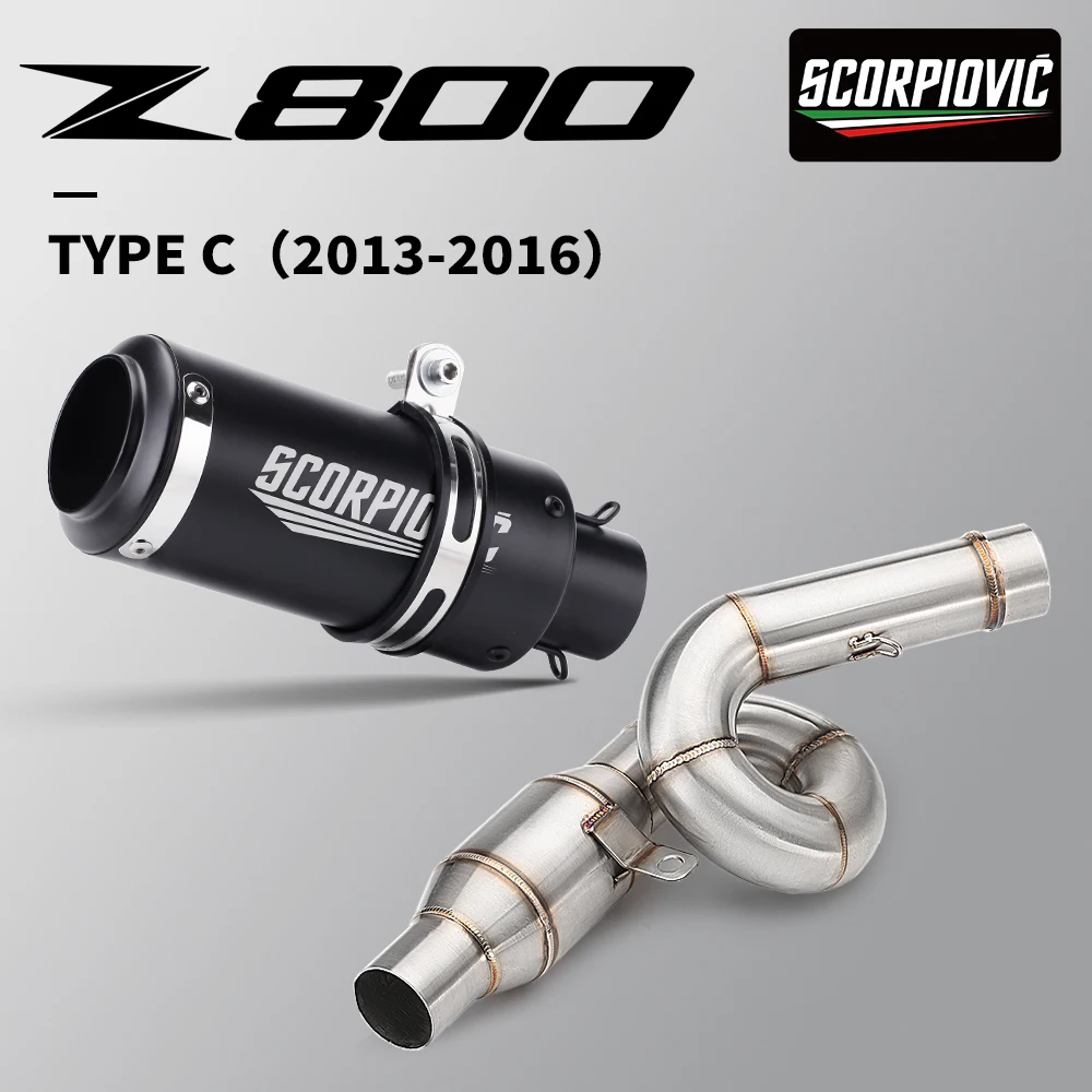 Vista del conjunto de escape para motocicleta Z800