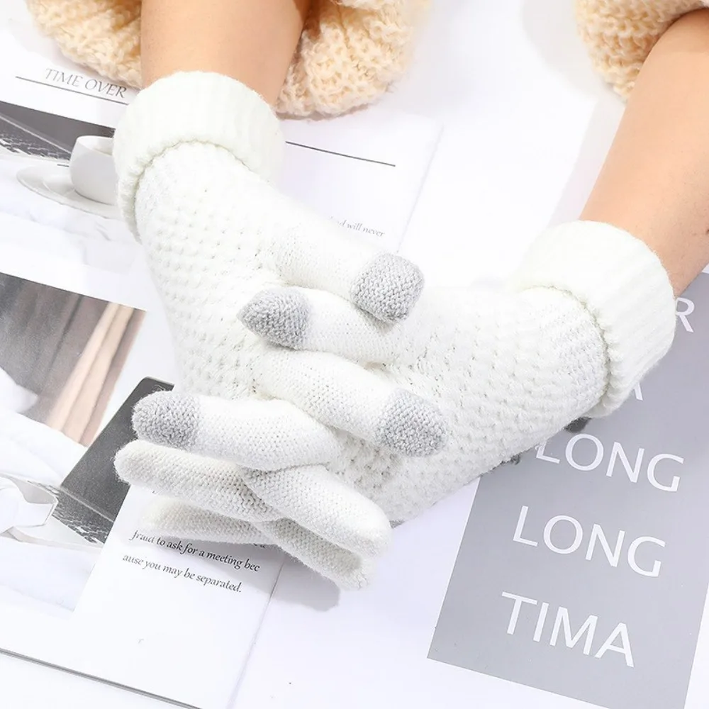 Kit guantes invierno conductor táctil mujer - fríos - punto suave - exteriores