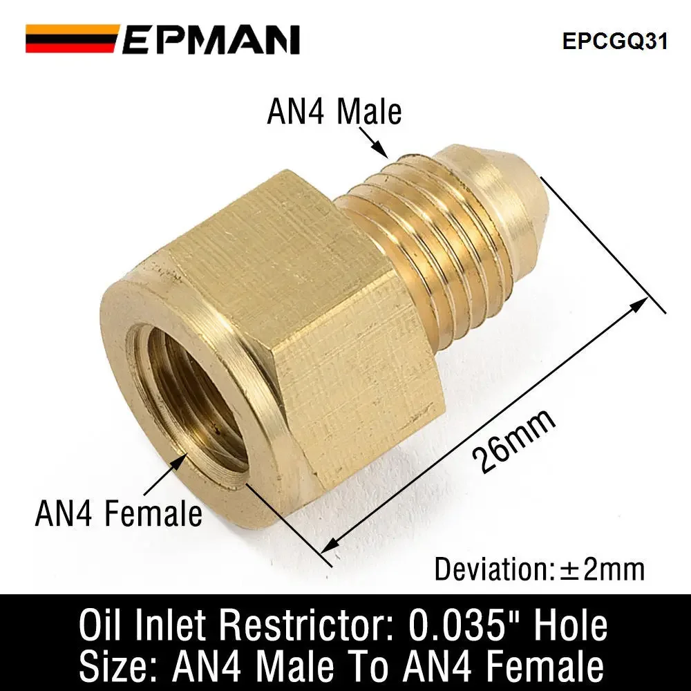 Limitador aceite turbo latón EPMAN AN4 macho-hembra - imagen 2
