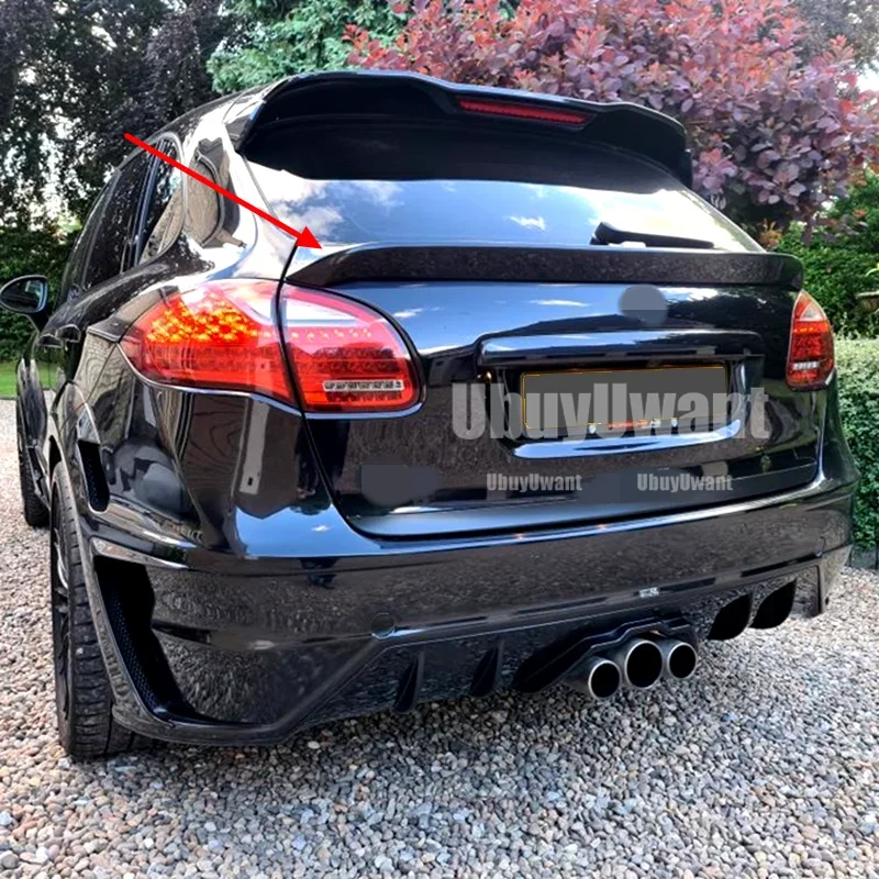 Alerón de techo de labio de maletero de ala trasera de fibra de carbono Real para Porsche Cayenne 958 2011 2012 2013 2014 año - imagen 5