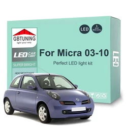 Kit bombillas LED interior Canbus Nissan Micra K12 2003-2007