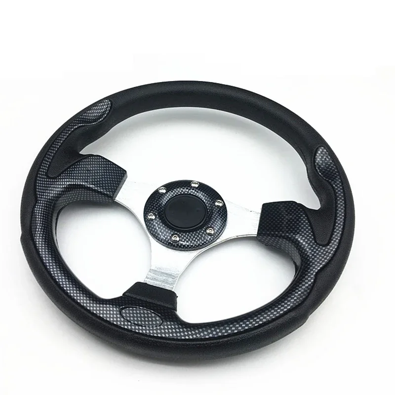 Volante deportivo universal de cuero y aluminio con bocina, 320 mm - imagen 5