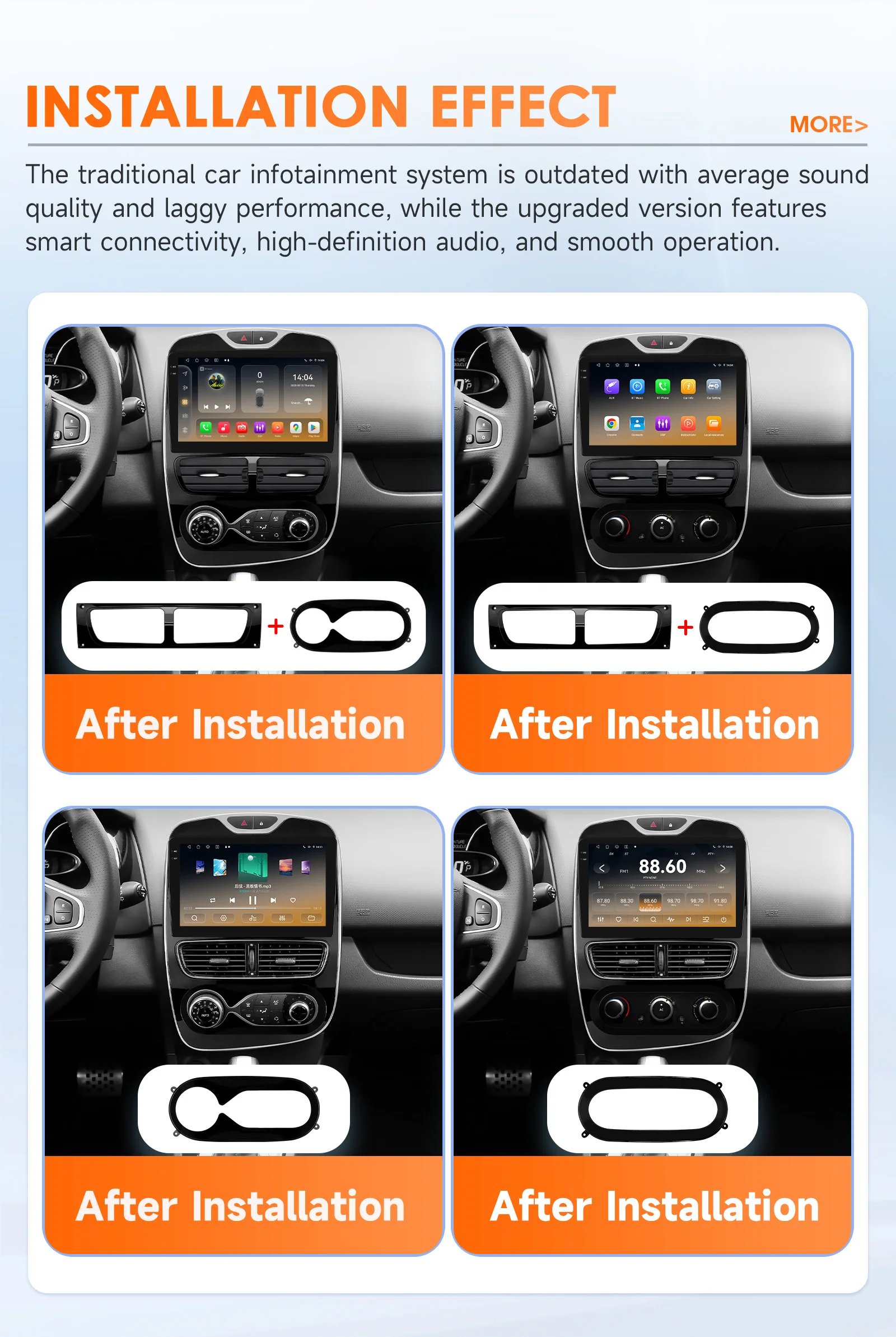 Autoradio 2DIN Android Auto CarPlay Renault Clio 2012-2016 GPS Bluetooth - imagen 2