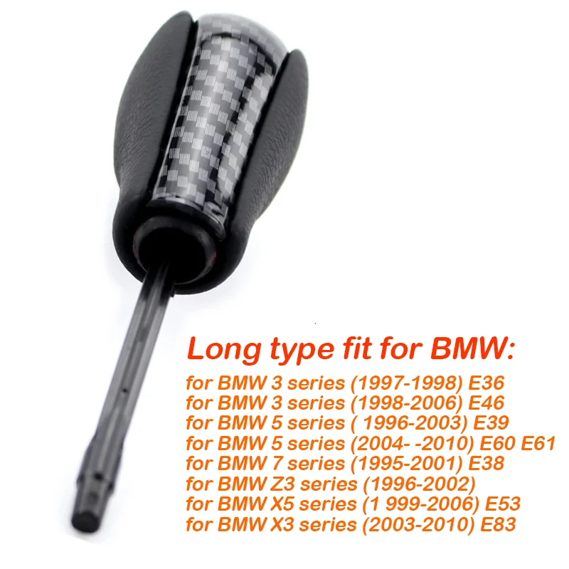 Perilla de palanca de cambio de marchas automática para vehículos BMW, accesorio de color negro/plateado/carbono para modelos serie E46, E60, E39, E83, E53, E61, 3, 5, 7 y X - imagen 5