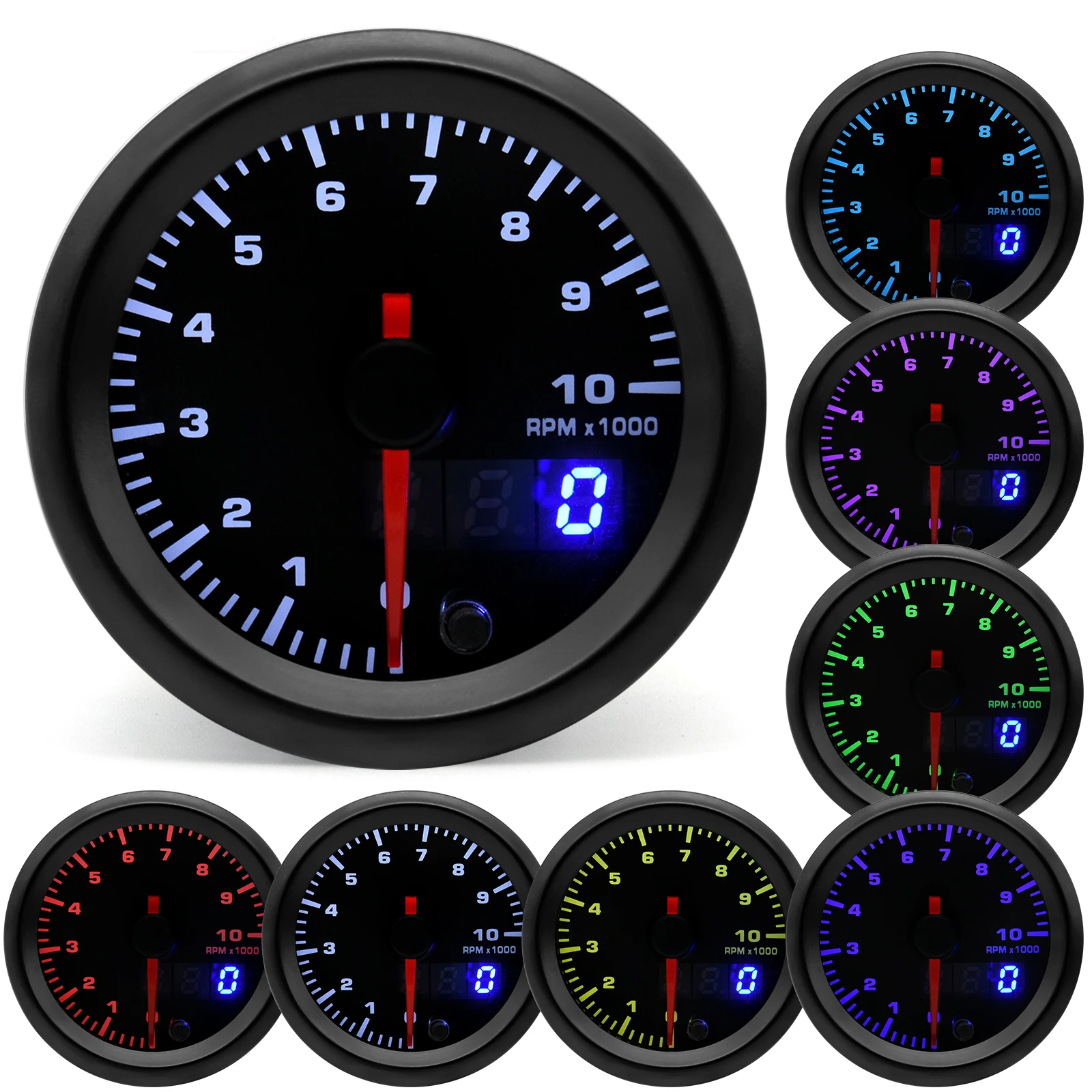 Manómetro turbo presión aceite con display LED multientrada coche - imagen 3