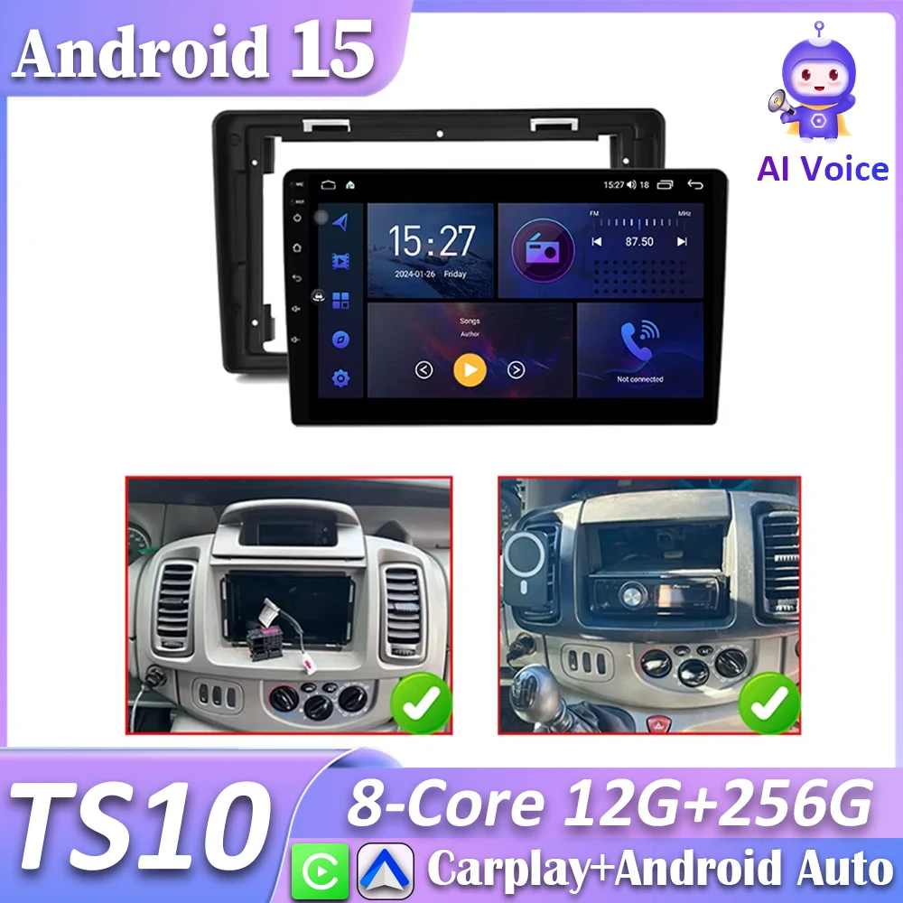 Radio 2 DIN CarPlay con Android Auto para Renault Trafic 2