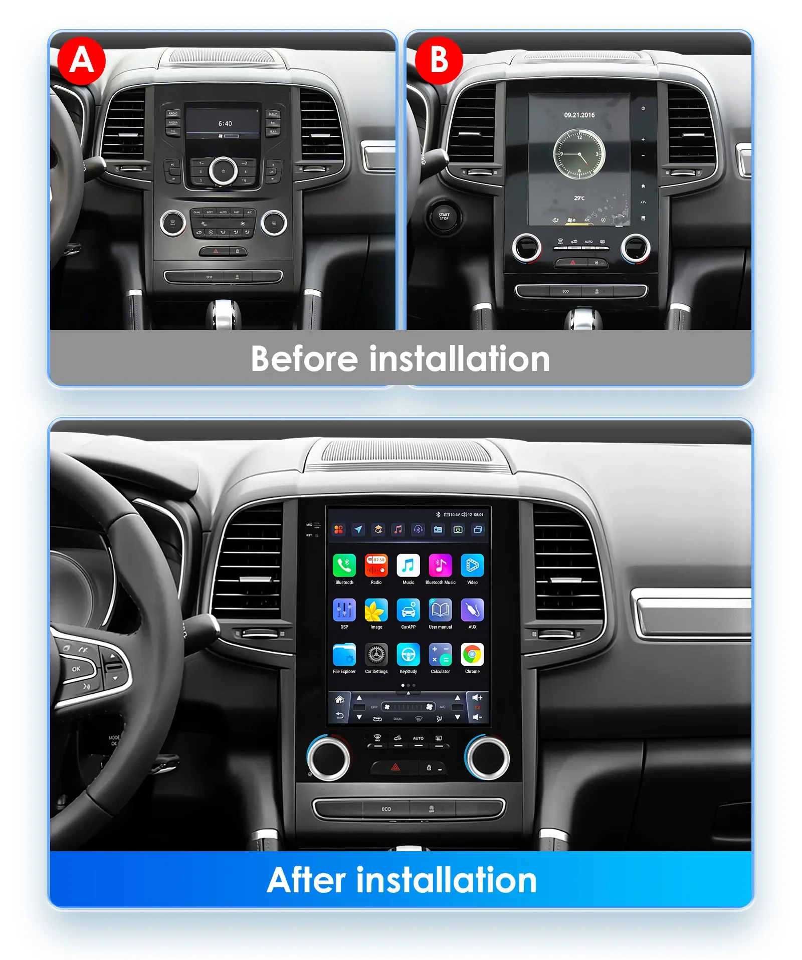 Autorradio Android 13 9,7 Renault Koleos Megane 4 Talisman Carplay 4G - imagen 2