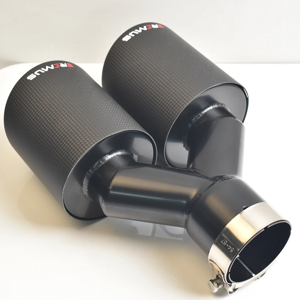 VREMUS Escape doble salida negro mate fibra carbono universal - imagen 5