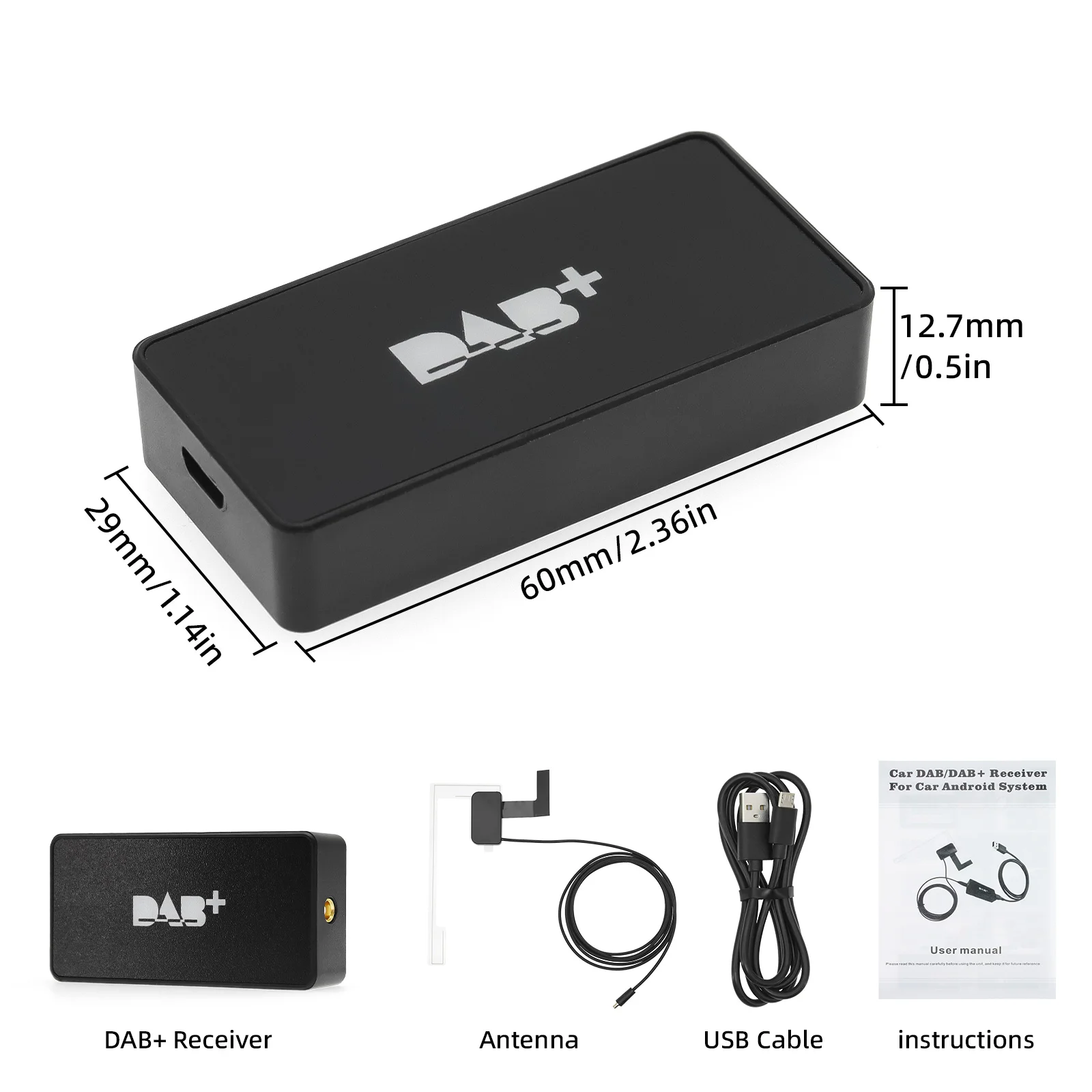 DAB/DAB + antena para Android receptor de Radio de coche caja de Radio Digital DAB + antena receptora interfaz USB aérea Radio de coche estéreo - imagen 3