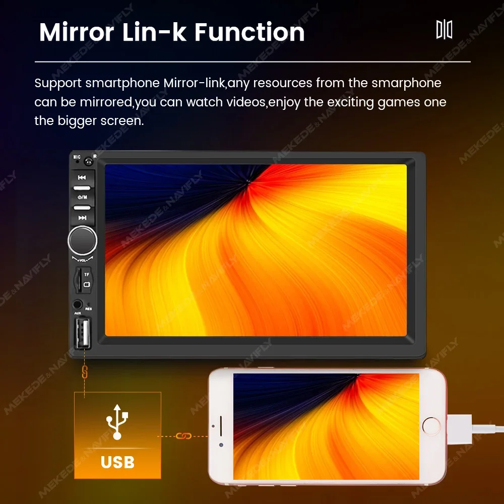 Radio multimedia MEKEDE 1 DIN con pantalla táctil de 7 pulgadas y Bluetooth - imagen 4