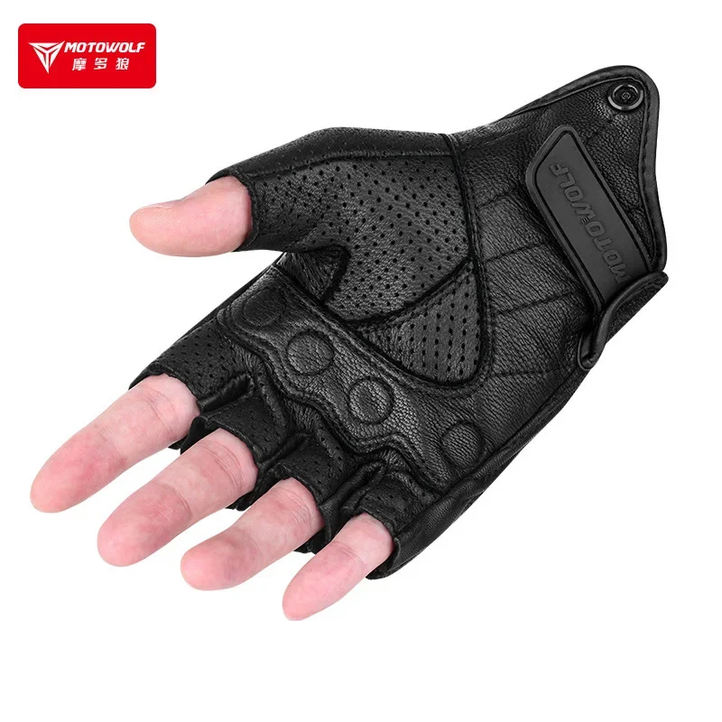 Guantes de cuero para moto verano con protección homologados - imagen 4