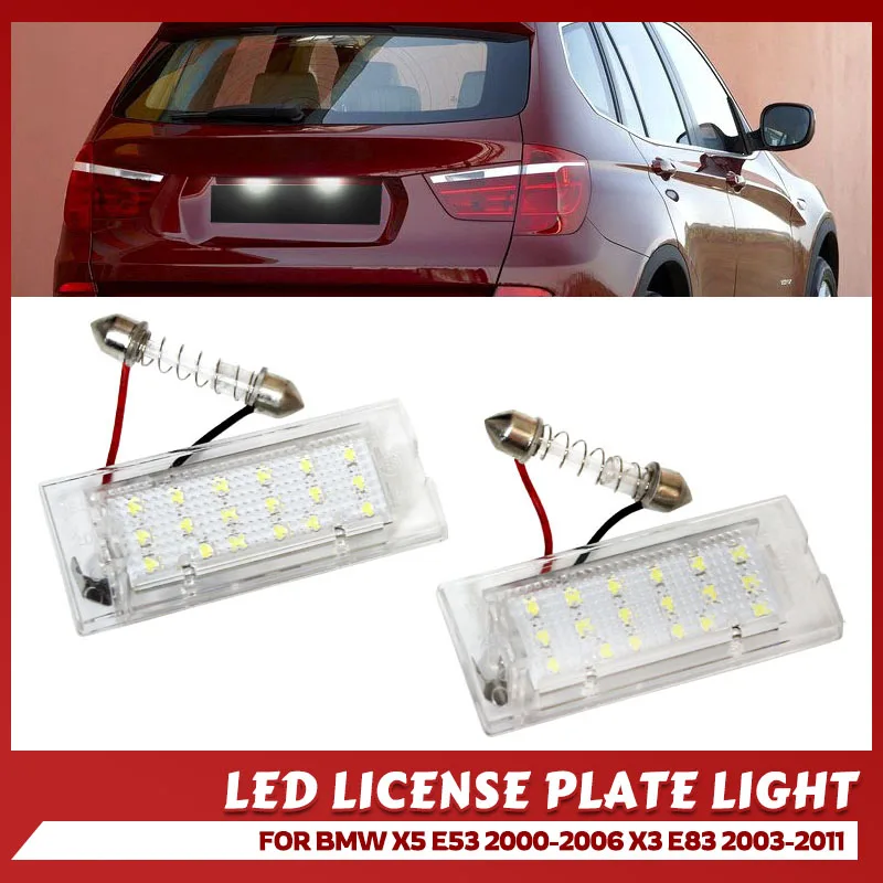 Luz matrícula LED Canbus sin errores para BMW X5 E53 y X3 E83
