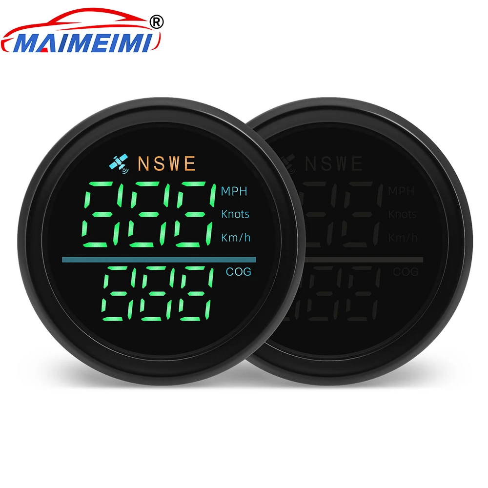 Velocímetro GPS digital 52 mm impermeable con antena para coche