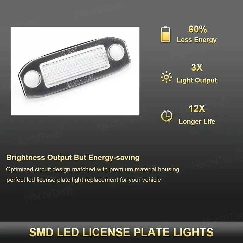 Luz de matrícula LED Canbus sin errores para Volvo S80 XC90 S60 V60 - imagen 3